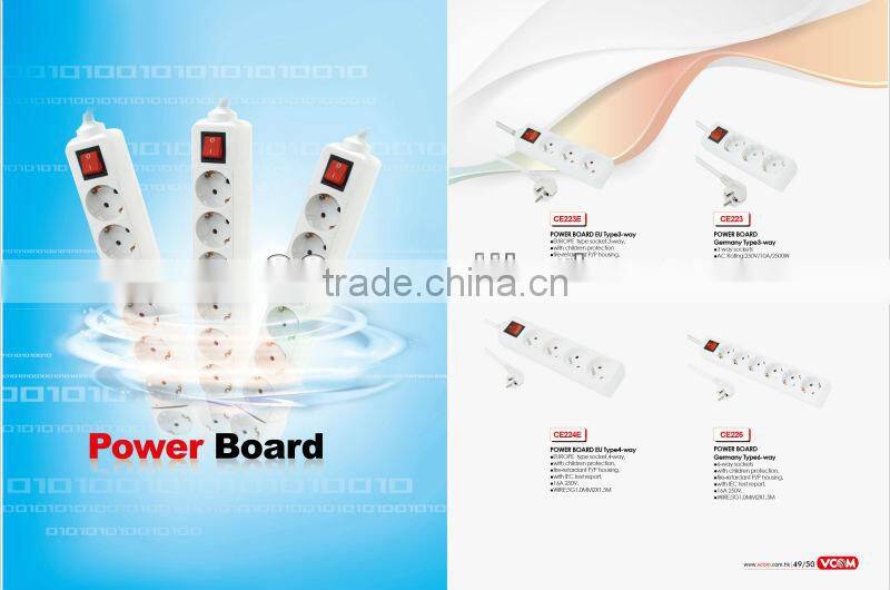 Type3-way Surge Protector Power Board For European