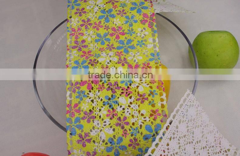 Shoes material 100% cotton printing french tipping lace trim 1600308