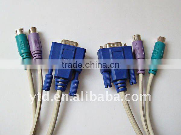 new design 15Pin to 15Pin VGA cable+MD6P for KVM