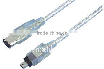 transparent blue Ieee 1394 6pin to 4pin cable