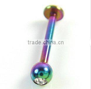 colourful gem body jewelry,316L lip piercing jewelry