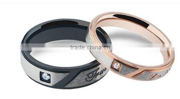 vintage engrave high polished 316L stainless steel wedding band ring for lovers