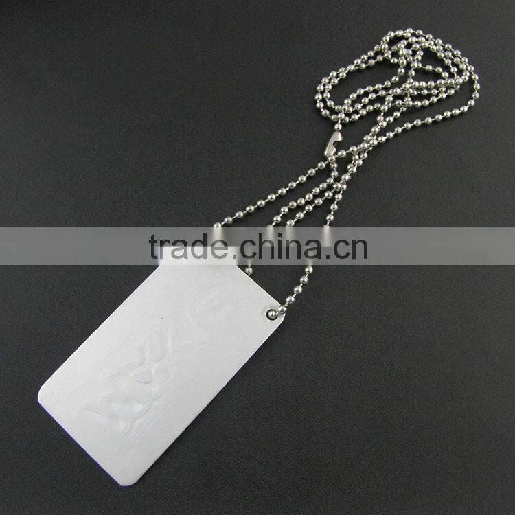 Rectangular Casting Metal Silver Custom Dog Tag Keychain