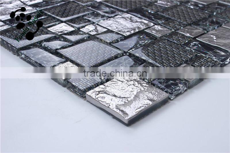 SMJ07 Interior wall mosaic Decorate artist mosaic Laminated glass tile mosaic