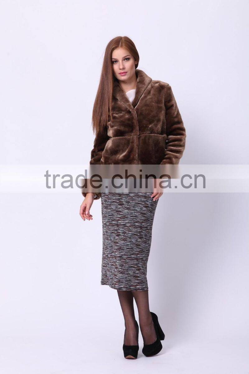 2016 PRETTY STEPS winter collections woman gender and OEM service supply type faux fur jacket