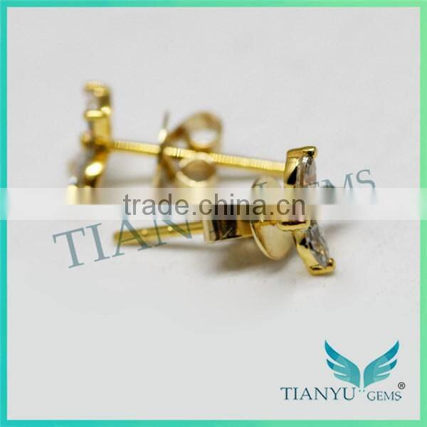 New Style Fashion Earrings Super White Marquise Cut Moissanite Diamond Earrings