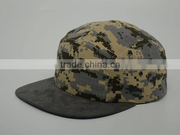 camo flat bill cap,plain brim abapback hat