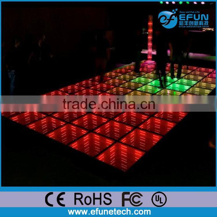 RGB color changing interactive portable rechargeable 3d glass led floor for dance