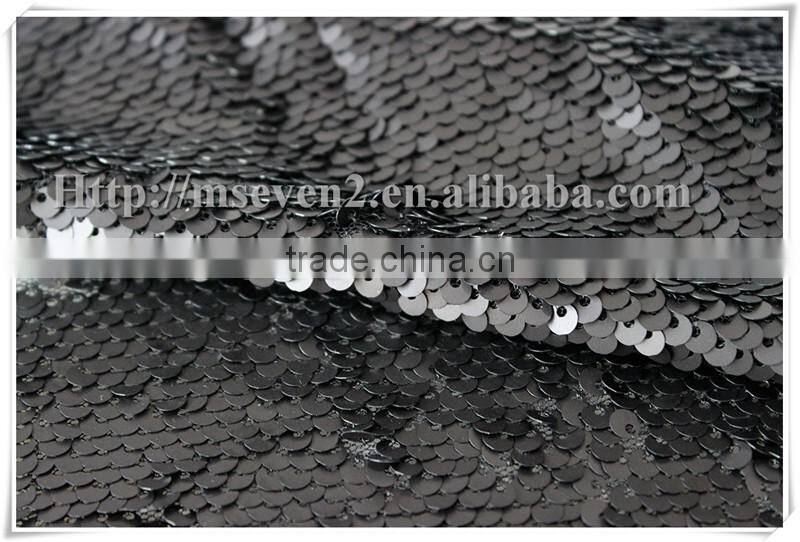 Wholesale latest design popular matte black sequin net embroidery lace fabric