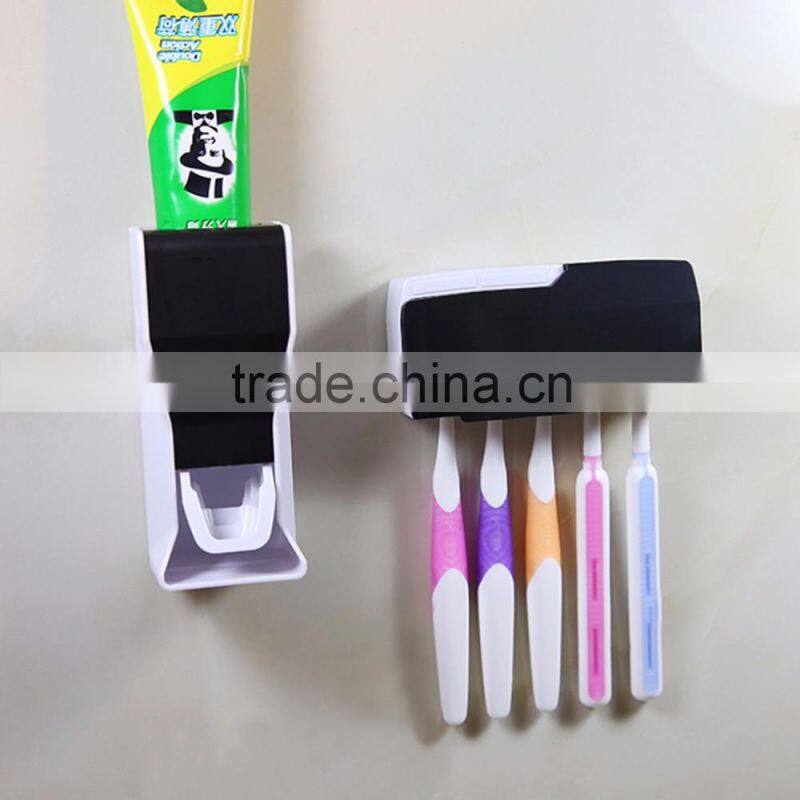 Cosylife Toothpaste Dispenser Toothpaste Squeezer Kit Hands Free Wall Mounted/Dustproof Kid's 5 Toothbrush Holders With Cover