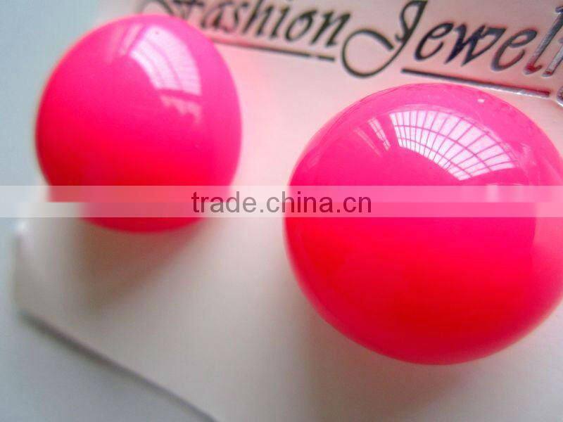 neon round stud earring