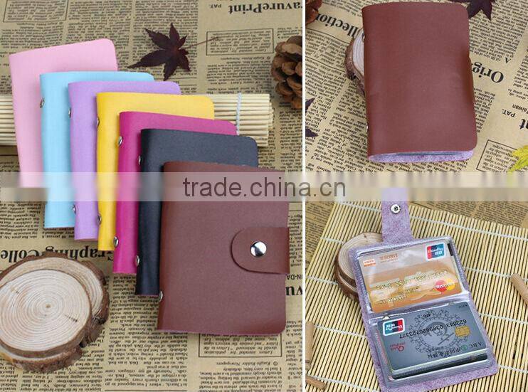 Women Ladies Soft Candy Color Holder Pocket Business ID Credit Card Case Bag Box Wallet With Cheap Price