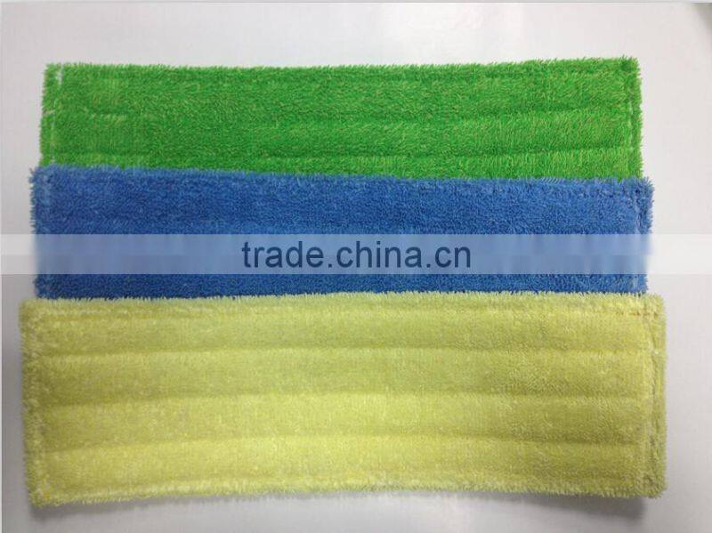 blue stripe microfiber mop with pocket backing