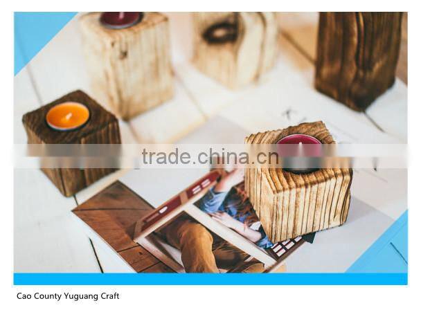 Handmade Dark Paulownia Wooden Candle Holders