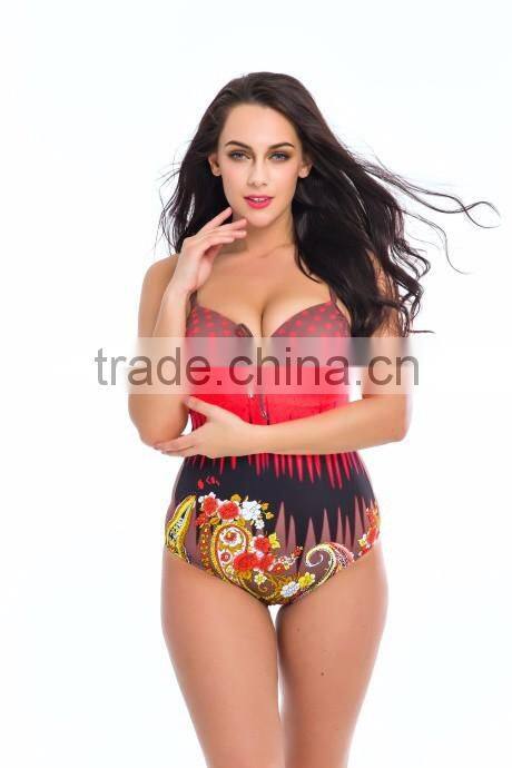 2016 wholesale sexy women swimsuit one piece plus size bikini