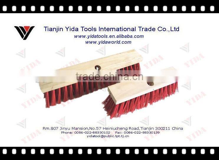 outdoor wooden push broom