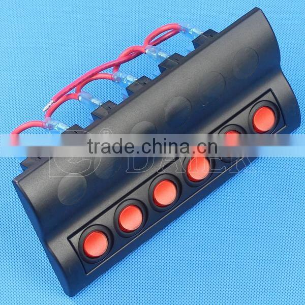 12V 6 Way Led Rocker Switch Marine Wall Panel