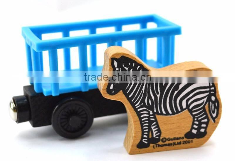 Farm animal toys wooden trains for kids
