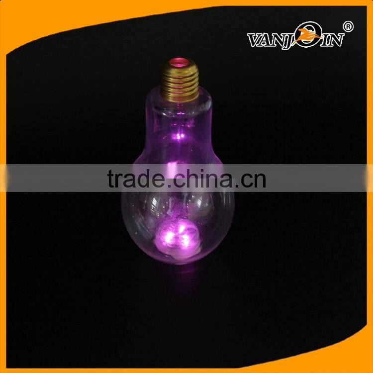 Food grade 400ml/500ml/700l PET pastic lightbulb bottle with screw cap