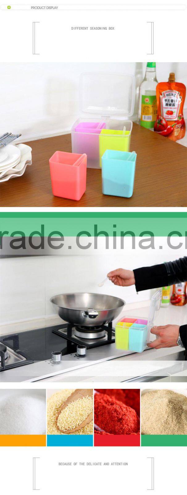 4 Spice Shaker Seasoning Bottle Jar Condiment Storage Container Kitchen Food Box