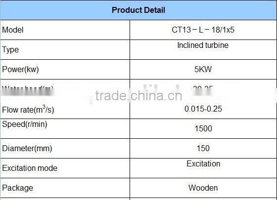 High quality small 5KW hydro generator,0.3kw to 50kw water turbine