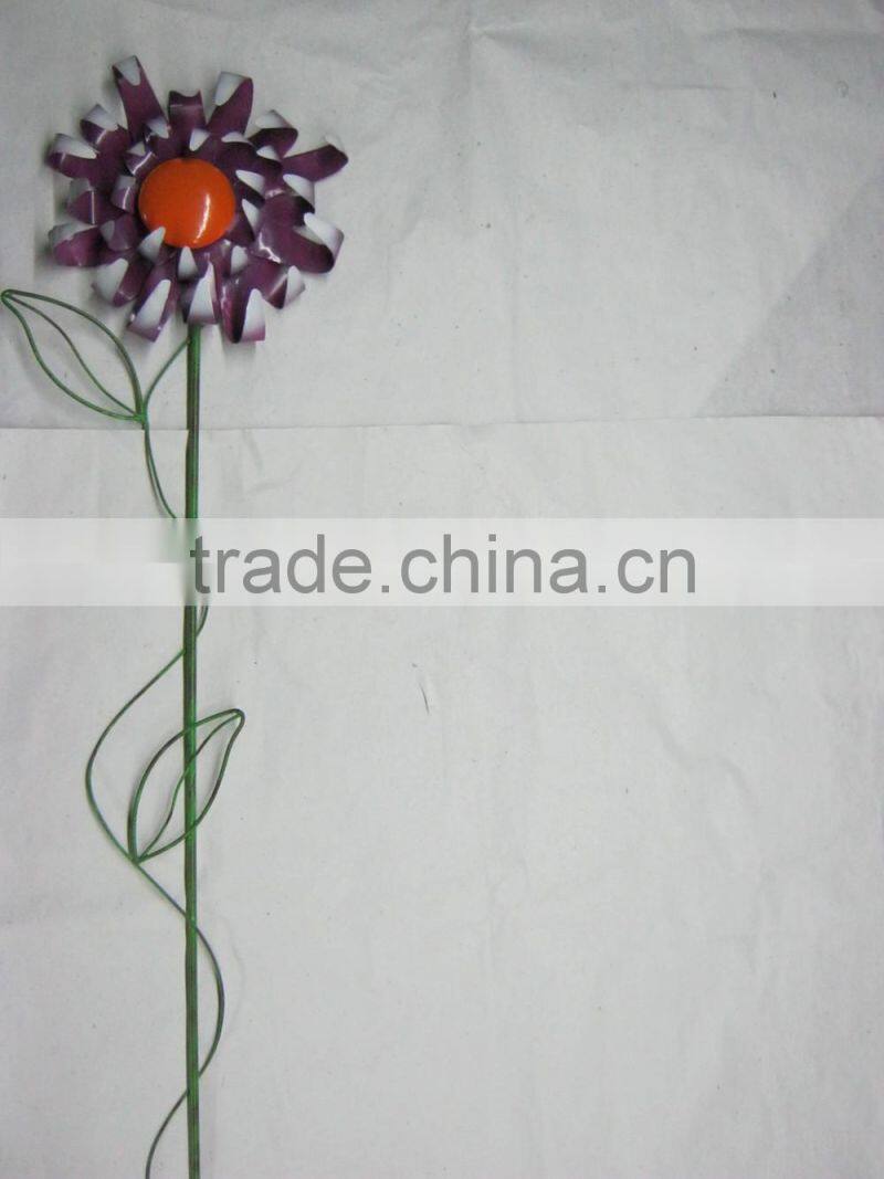 2015 newest metal flower garden decoration stake garden decoration flower metal decorative flower stakes garden stakes