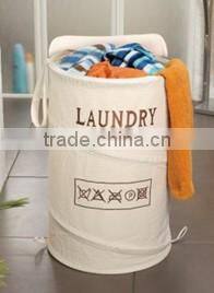Pop up laundry bag/recycled laundry basket with lid