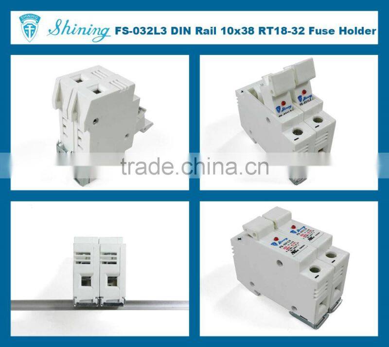 FS-032L3 Rail Mounted Cartridge Type AC DC 600V 32A Fuse Holder
