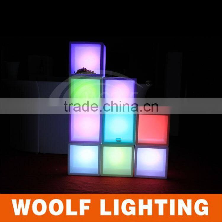 Square Color Changing Rechargeable LED Illuminated Ice Bucket