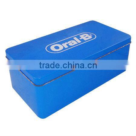 red larger metal gift tin box