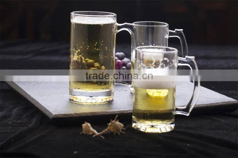 clear glass beer cup with handle glass tea cup from shandong