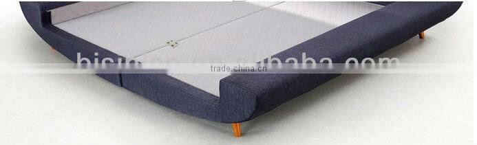 Exquisite Linen Fabric Sofa Bed,Asian Simple Fashion Style Double Bed Solid Wood Feet,Morden Bedroom Sets Furniture