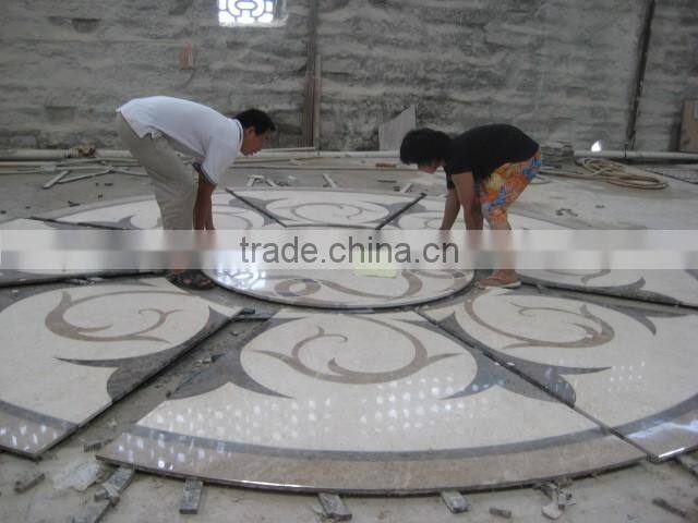 Wave pattern waterjet marble mosaic epoxy for marble