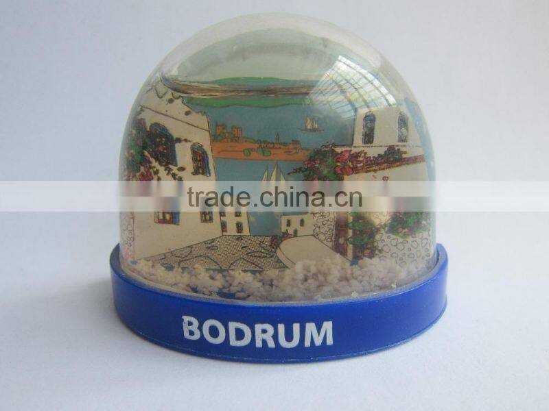 Snow Globe With The Magnet,Fridge Magnet For Tourist Souvenirs,OEM Fridge Magnet Plastic Photo Snow Globe