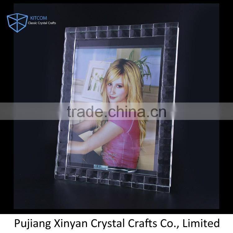 Factory supplier newest Two color yellow and clear crystal photo frame