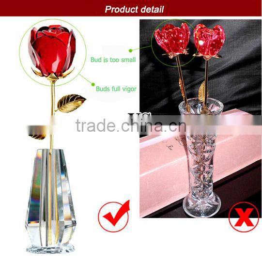 2016 New-blown blue crystal rose for wedding favors or home decoration