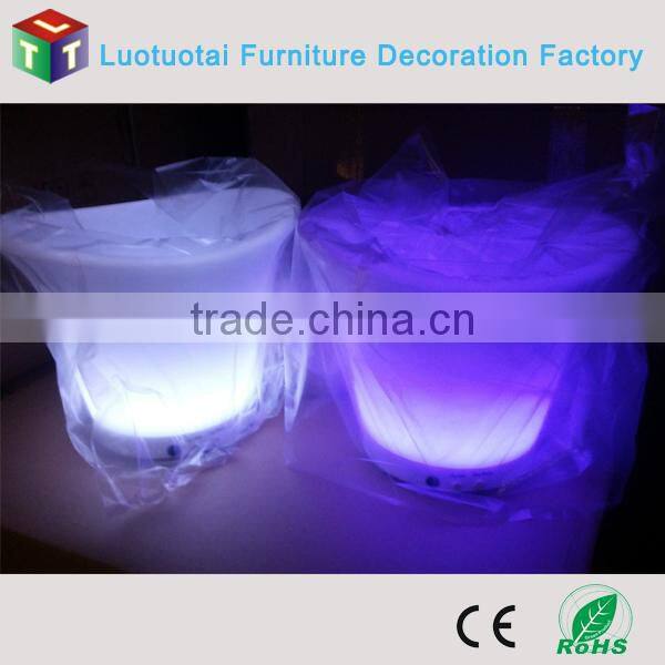 illuminated flashing color change PE plastic LED ice bucket