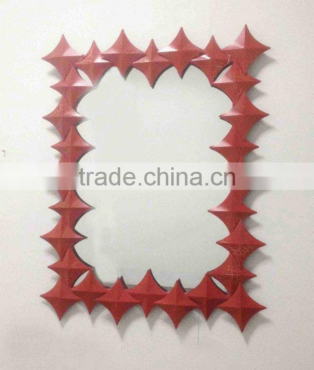 Metal Square Decorative Wall Mirror Wrought Iron Wall Mirror