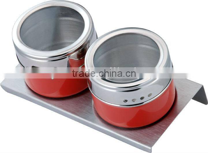 Magnetic Spice Jar Stainless Steel Condiment Sets, Condiment Jar