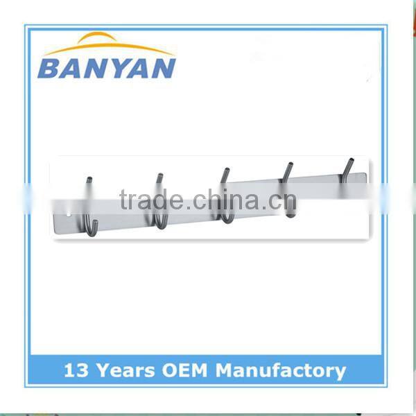 Wall Mount 5 Hook Rack, Brushed Nickel/brush,bathroom door hooks stainess steel over the door hooks