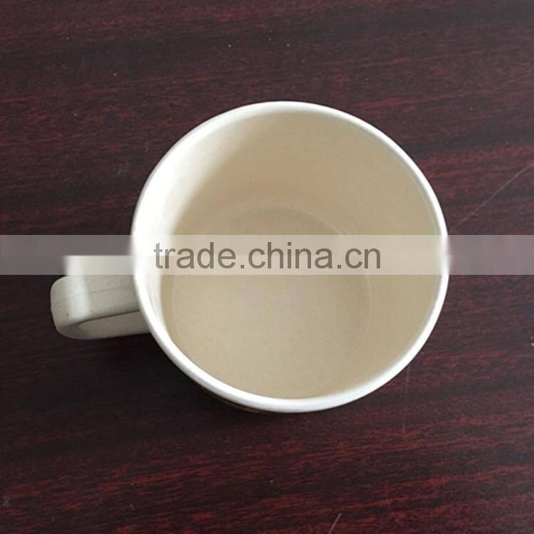 2016 new cute bamboo fiber baby cup with handle