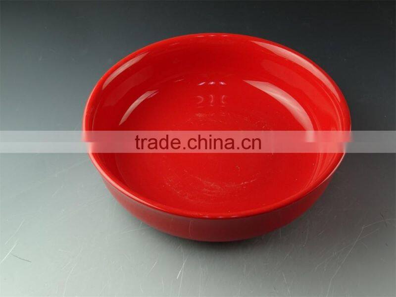 Wholesale Red glazed ceramic round bake plate for daily use