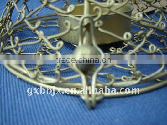 Gold wire pyramid decorative buddha candle holder craft