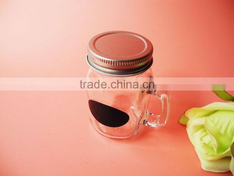 120ml baby use glass mason jar for ejuice with black frosted and tin lid