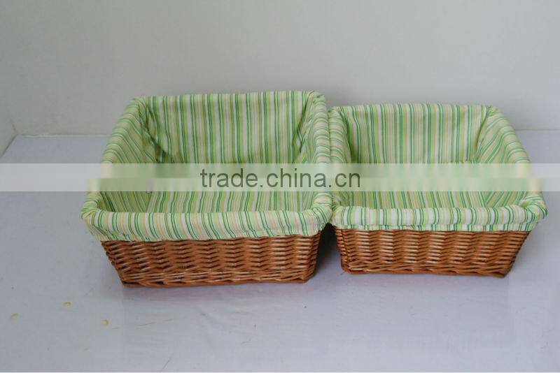2013 HOT!!! naturel wicker basket with wood handlers