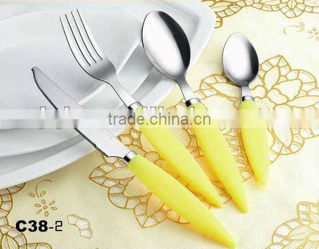 plastic handle cutlery set with high quality and low price