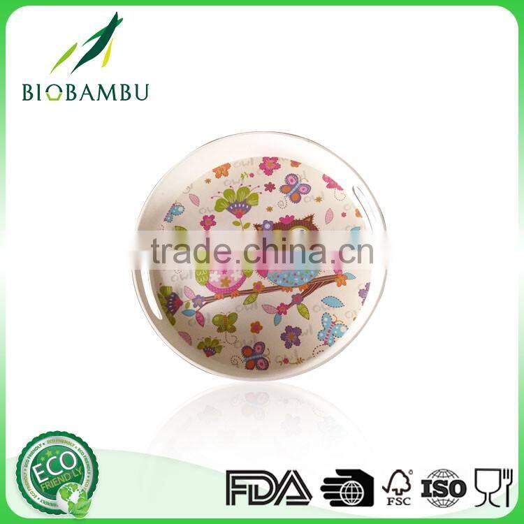 Decal design Quality assurance bamboo fiber round plate