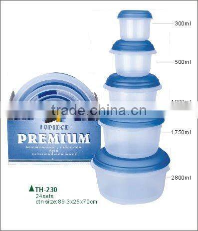 round plastic freshness preservation strorage box and meal prep containers