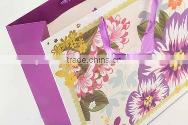 Flower Design Foldable Gift Bag / Shopping Paper Bag