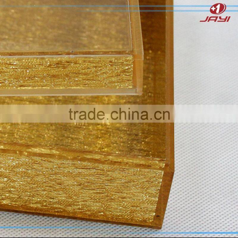 2017 new design houseware golden acrylic plastic packing box